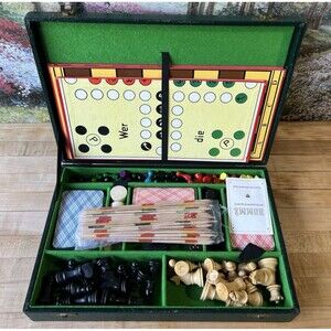 Mid Century 1950's German Multiple Game Set in Case for Messer Griesheim GMBH
